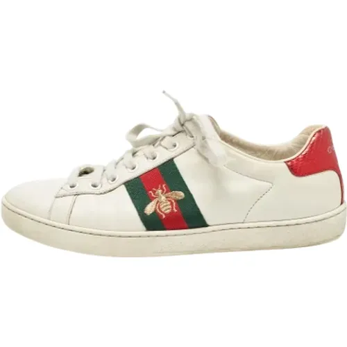 Pre-owned Sneakers, female, , Size: 6 1/2 US Pre-owned Leather sneakers - Gucci Vintage - Modalova