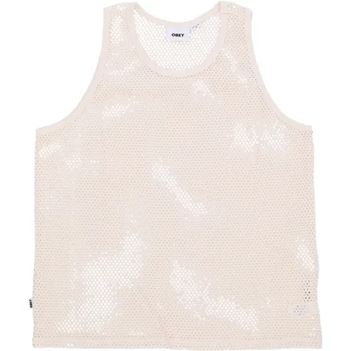 Mesh Tank Top Ungebleicht Baumwolle , Herren, Größe: M - Obey - Modalova