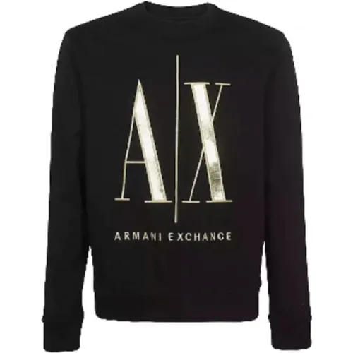 Noir Sweatshirt , Herren, Größe: XL - Armani Exchange - Modalova