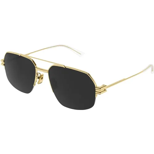 Green Lens Square Sunglasses , unisex, Sizes: ONE SIZE - Bottega Veneta - Modalova
