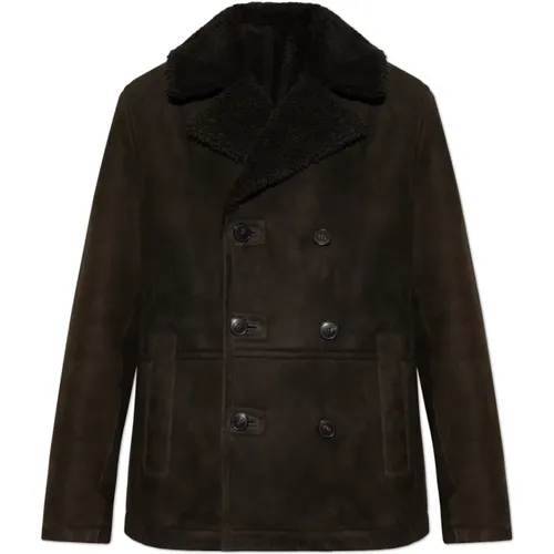 Double-breasted shearling coat , male, Sizes: L, XL - Yves Salomon - Modalova