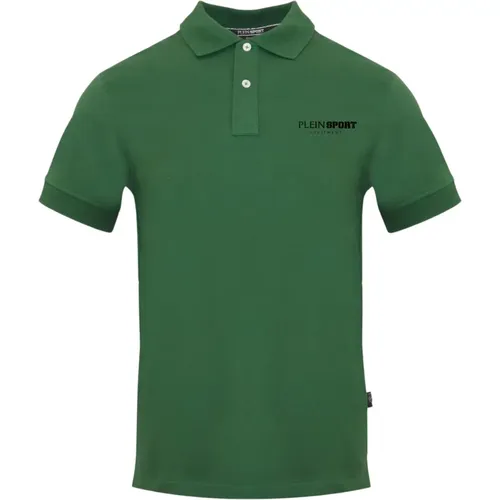 Solid Cotton Polo Shirt with Button Fastening , male, Sizes: S, XL, 2XL, M - Plein Sport - Modalova
