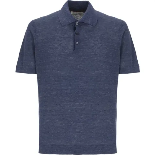 Polo Shirts, male, , Size: 2XL Linen and Cotton Polo Shirt - BRUNELLO CUCINELLI - Modalova