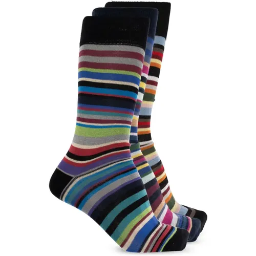 Socks, male, , Size: ONE SIZE Three-pack of cotton socks - Paul Smith - Modalova