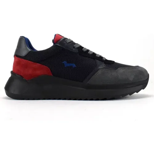 Sneakers, male, , Size: 6 US Men Sneakers with Blue and Red Details - Harmont & Blaine - Modalova