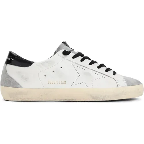 Sneakers, male, , Size: 10 US Grey Black Super Star Sneakers - Golden Goose - Modalova