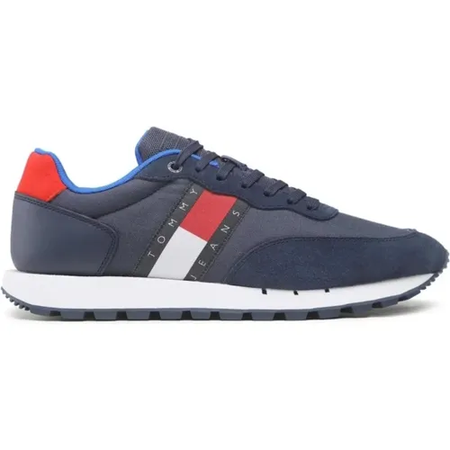 Leather Tommy Jeans Tommy Sneaker , male, Sizes: 7 UK - Tommy Hilfiger - Modalova