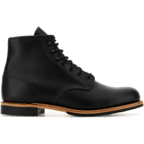 Schwarze Leder-Stiefeletten , Herren, Größe: 44 1/2 EU - Red Wing Shoes - Modalova