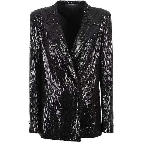 Sequin Double-Breasted Jacket , female, Sizes: S, XS - Tagliatore - Modalova