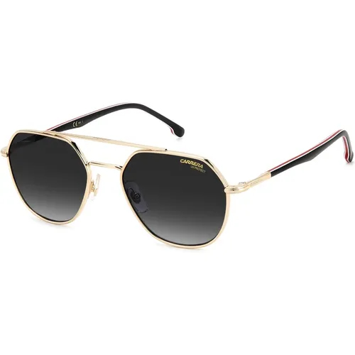 Sunglasses, unisex, , Size: 53 MM Gold Striped Black Sunglasses - Carrera - Modalova