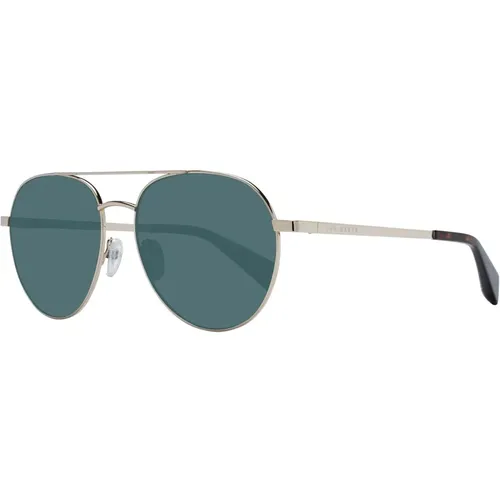 Sunglasses, male, , Size: ONE SIZE Gold Men's Aviator Sunglasses - Ted Baker - Modalova