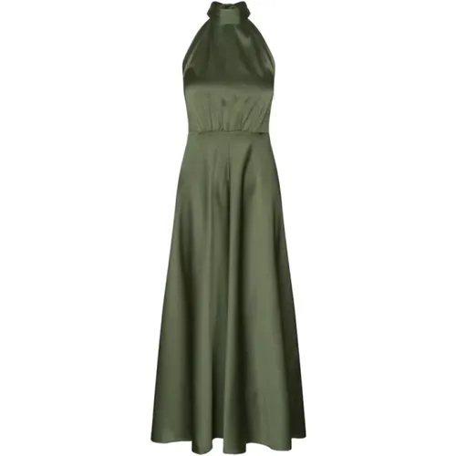 Satin Midi Kleid mit Ausgestelltem Rock , Damen, Größe: M - Samsøe Samsøe - Modalova