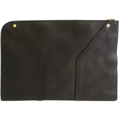 Pre-owned Leather clutches , male, Sizes: ONE SIZE - Yves Saint Laurent Vintage - Modalova