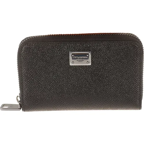 Leather Wallet - Portafoglio St.dauphine , male, Sizes: ONE SIZE - Dolce & Gabbana - Modalova