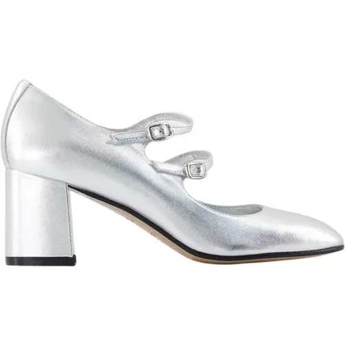 Pumps, female, , Size: 11 US Silver Leather Pumps with 6cm Heel - Carel - Modalova