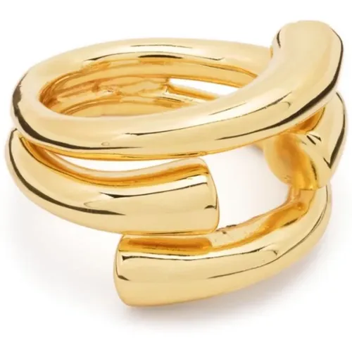 Goldener Tube Ring Schmuck , Damen, Größe: M - Federica Tosi - Modalova