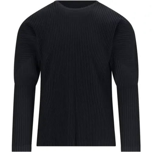 Ribbed Crew Neck Long Sleeve , male, Sizes: L - Issey Miyake - Modalova