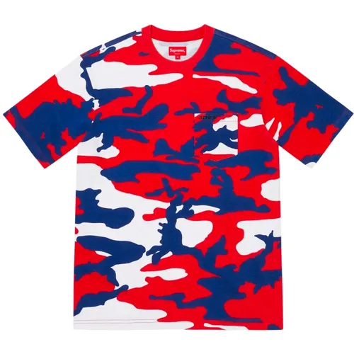 Red Camo Pocket Tee Ss22 Limited Edition , male, Sizes: L, S, 2XL - Supreme - Modalova