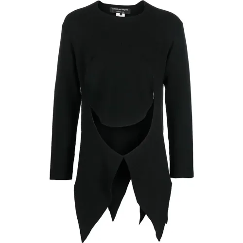 Schwarzer Pullover mit Ausschnitten - Homme Plus - Modalova