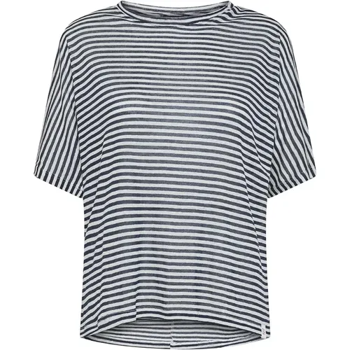 Gestreiftes Leinen Viskose T-Shirt - Peuterey - Modalova