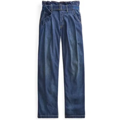 High-Waist Paperbag Jeans , Damen, Größe: W28 - Polo Ralph Lauren - Modalova
