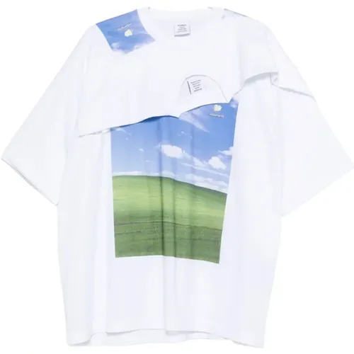 T-Shirts, male, , Size: S Landscape Print Layered T-shirt - Vetements - Modalova