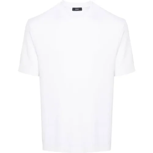 Weiße Strick T-shirt , Herren, Größe: 2XL - Herno - Modalova