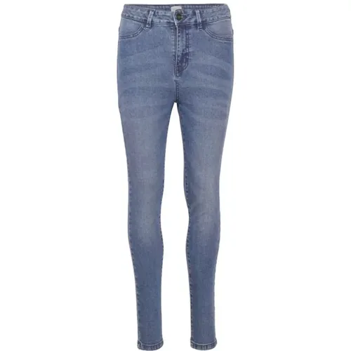 Hellblaue Denim Skinny-Fit Jeans , Damen, Größe: 2XL - Saint Tropez - Modalova