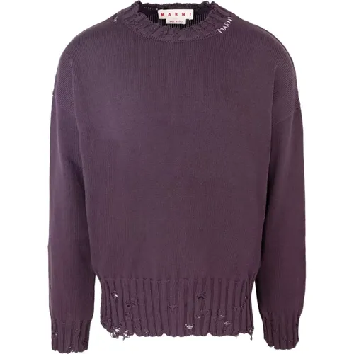 Long Sleeve Boxy Sweater , male, Sizes: M, L - Marni - Modalova