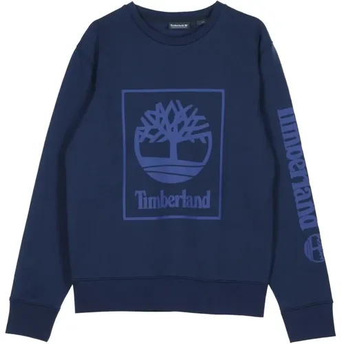 Sweatshirts, male, , Size: S Seasonal Tree Crewneck Sweatshirt Black - Timberland - Modalova