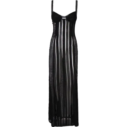 Schwarzes Langes Kleid Zweite Haut Passform , Damen, Größe: L - Charo Ruiz Ibiza - Modalova