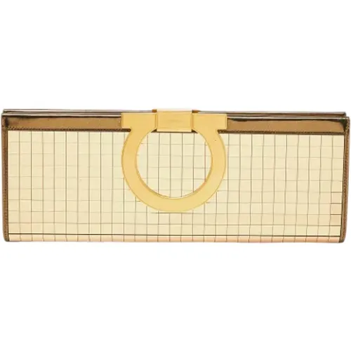 Pre-owned Clutches, female, , Size: ONE SIZE Pre-owned Leather clutches - Salvatore Ferragamo Pre-owned - Modalova