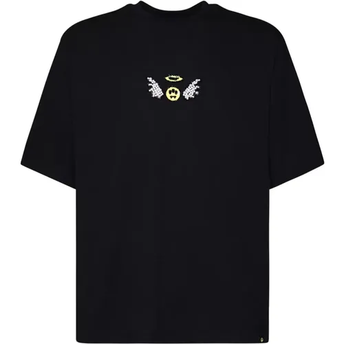 T-Shirts, male, , Size: XS Cotton T-shirt with Round Collar - Barrow - Modalova