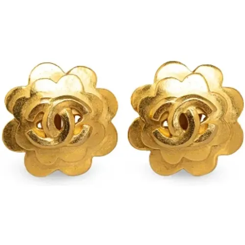 Pre-owned Jewellery, female, , Size: ONE SIZE Pre-owned Gold earrings - Chanel Vintage - Modalova