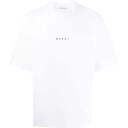Weiße Logo Print T-shirts und Polos , Herren, Größe: L - Marni - Modalova
