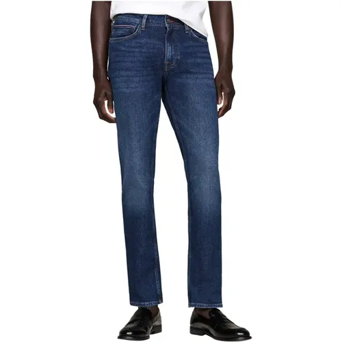 Blaue Straight Denim Jeans , Herren, Größe: W32 - Tommy Hilfiger - Modalova