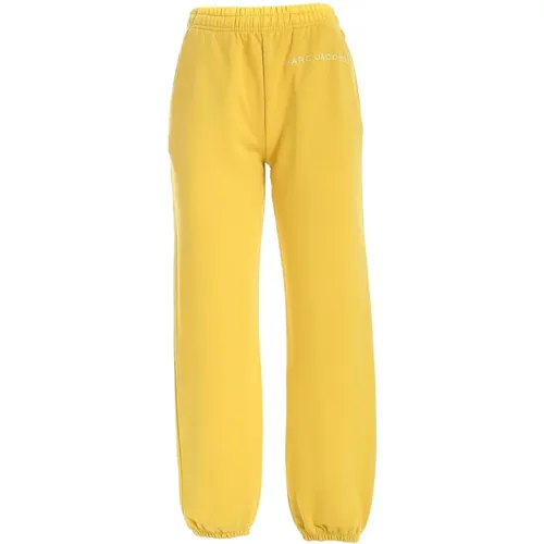 Gelbe Baumwoll-Sweatpants mit Logo-Print , Damen, Größe: XS - Marc Jacobs - Modalova