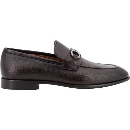 Leather Loafers Almond Toe , male, Sizes: 6 1/2 UK, 6 UK - Salvatore Ferragamo - Modalova