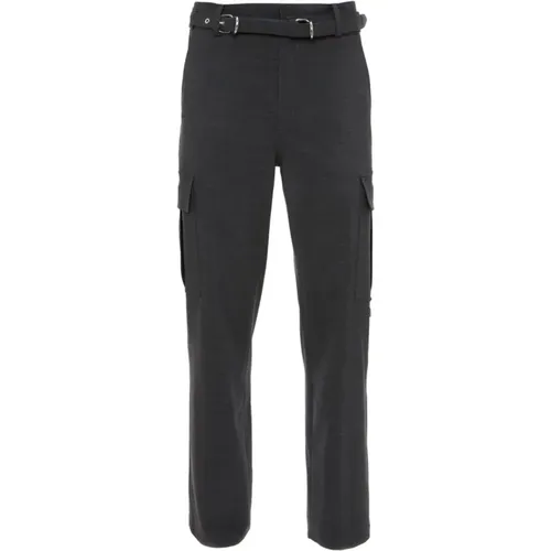 Straight Trousers, male, , Size: L Grey Padlock Cargo Trousers - JW Anderson - Modalova