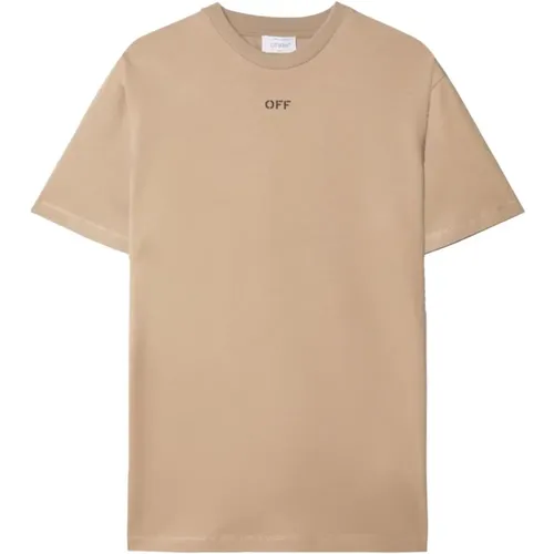 T-Shirts und Polos mit schwarzem OFF Script , Herren, Größe: L - Off White - Modalova