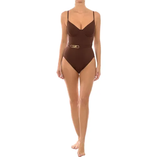 One-Piece Swimsuit with Logo Belt , female, Sizes: M, L, XL, S - Michael Kors - Modalova