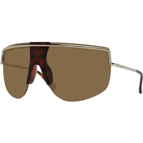 Goldene Aviator Sonnenbrille mit Braunen Gläsern , Damen, Größe: ONE Size - Max Mara - Modalova