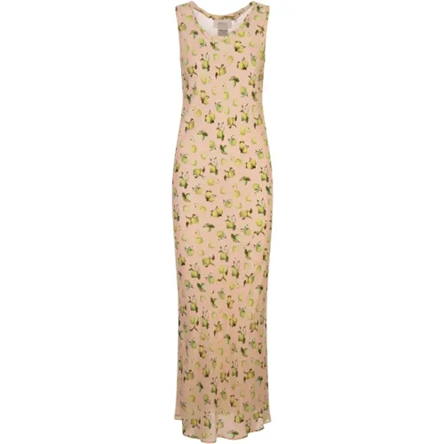 Powder-Coloured Silk Georgette Long Dress , female, Sizes: XS, 2XS, S - SPORTMAX - Modalova