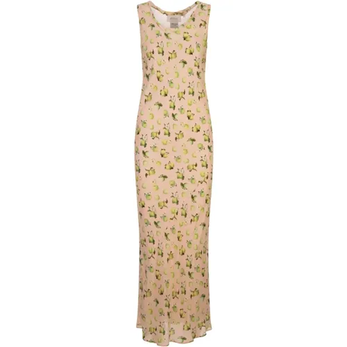 Powder-Coloured Silk Georgette Long Dress , female, Sizes: XS - SPORTMAX - Modalova