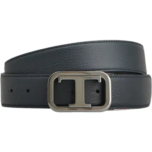 Belts, male, , Size: 90 CM Reversible Calfskin Belt with T Timeless Buckle - TOD'S - Modalova