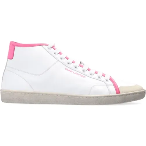 Logo Mid-Top Sneakers /Pink , female, Sizes: 4 UK, 7 UK - Saint Laurent - Modalova