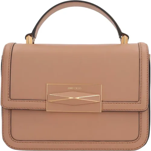 Dark Leather Handbag with Gold Hardware , female, Sizes: ONE SIZE - Jimmy Choo - Modalova