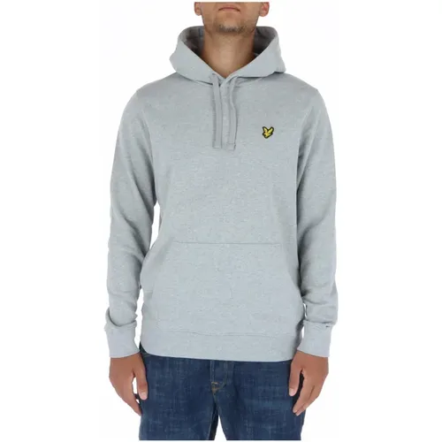 Hoodies, male, , Size: M Grey Print Hooded Sweatshirt - Lyle & Scott - Modalova