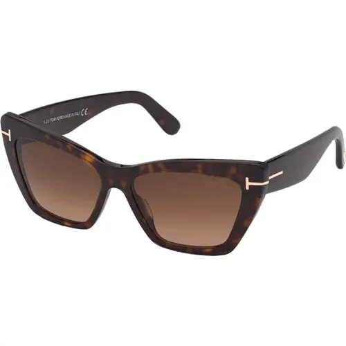 Dunkle Havana Sonnenbrille,WYATT FT 0871 Sonnenbrille - Tom Ford - Modalova