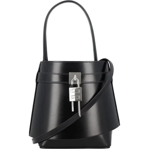 Leather Shark Lock Bucket Handbag , female, Sizes: ONE SIZE - Givenchy - Modalova